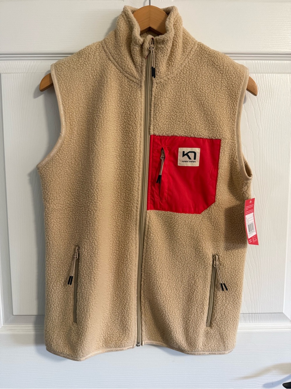 NWT Kari Traa Røthe Vest, Beige with Pink accents, Sz Small